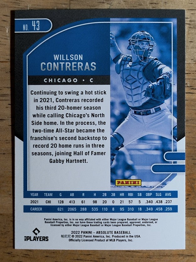 2022 Absolute #43 Willson Contreras