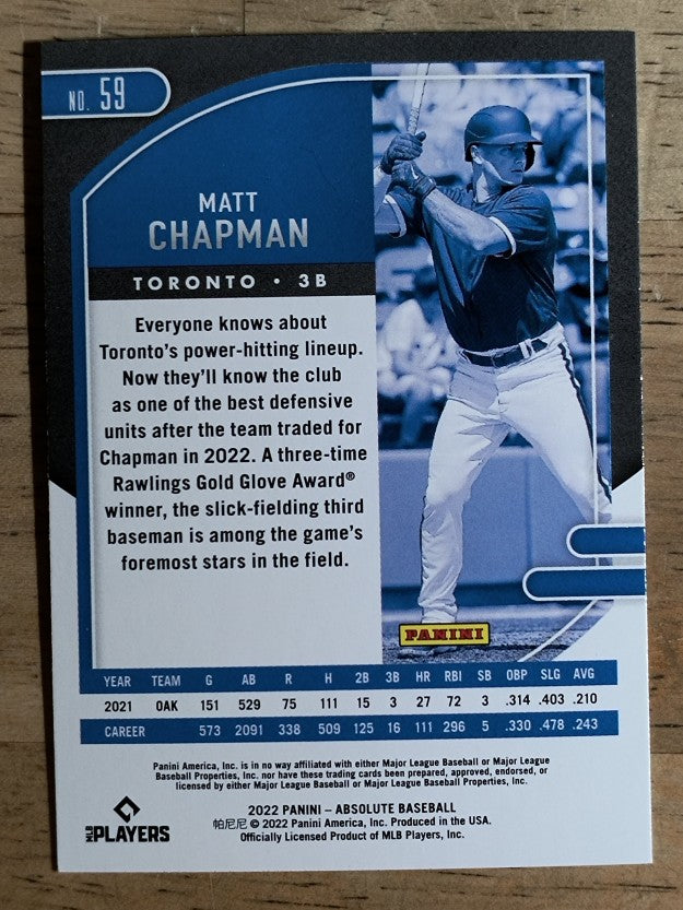 2022 Absolute #59 Matt Chapman
