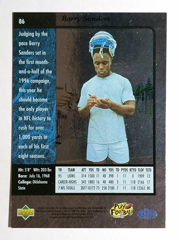 1996 SP #86 Barry Sanders