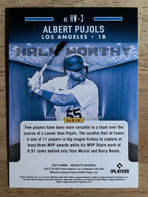 2022 Absolute Hall Worthy #3 Albert Pujols
