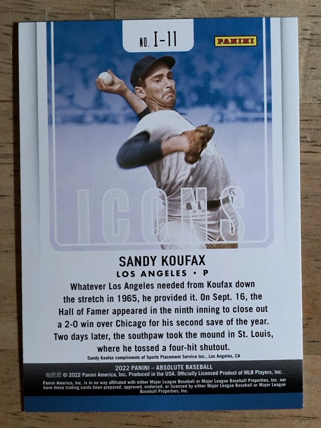 2022 Absolute Icons #11 Sandy Koufax