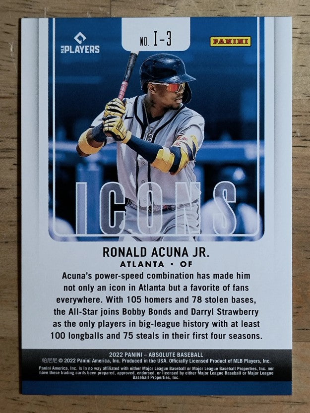 2022 Absolute Icons Spectrum Red #3 Ronald Acuna Jr.