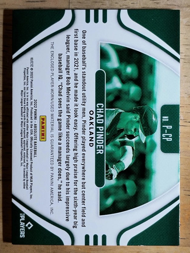 2022 Absolute Patches #8 Chad Pinder/99