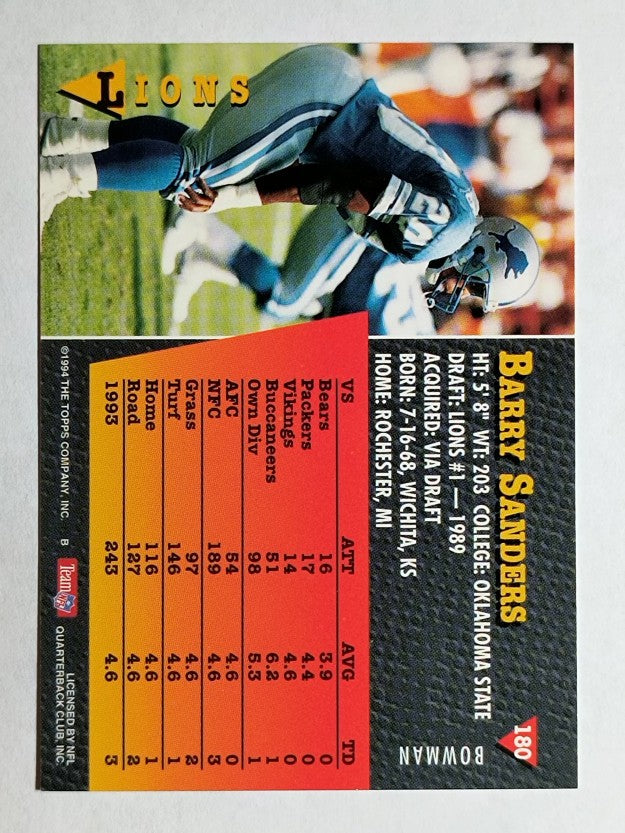 1994 Bowman #180 Barry Sanders
