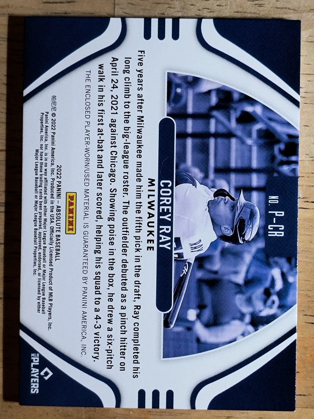 2022 Absolute Patches #19 Corey Ray/99