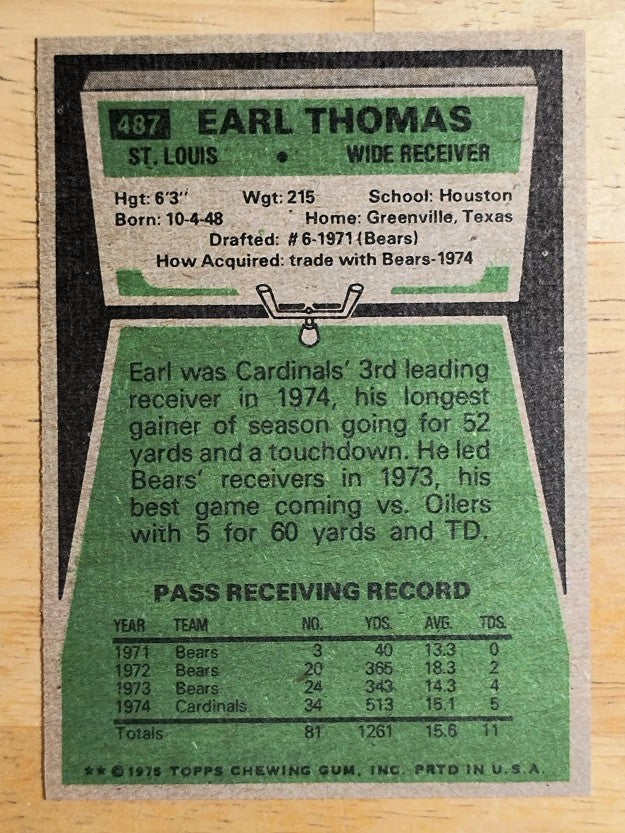1975 Topps #487 Earl Thomas RC (EXMT)