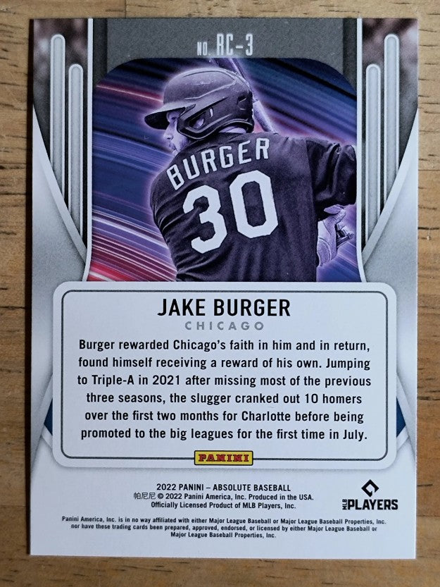 2022 Absolute Rookie Class #3 Jake Burger