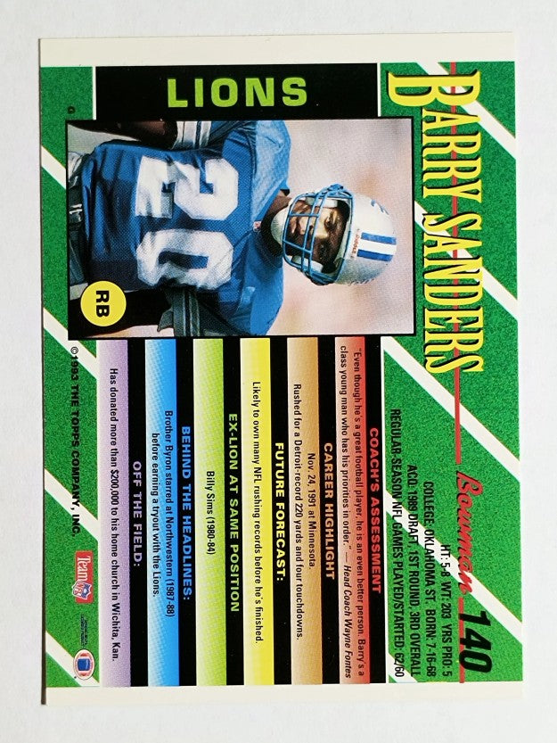 1993 Bowman #140 Barry Sanders FOIL