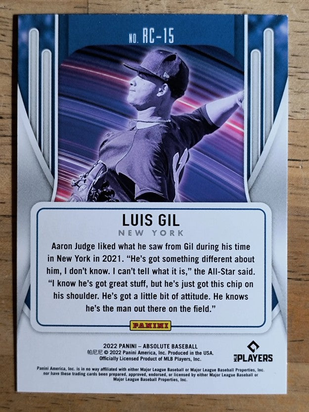 2022 Absolute Rookie Class #15 Luis Gil