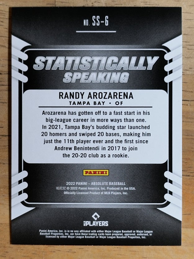 2022 Absolute Statistically Speaking #6 Randy Arozarena