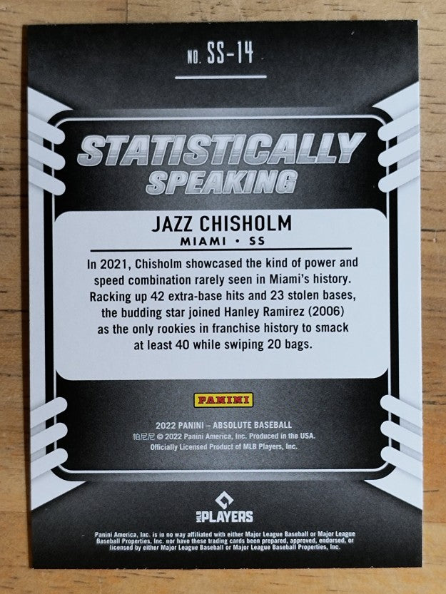 2022 Absolute Statistically Speaking #14 Jazz Chisholm