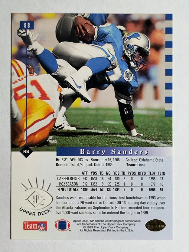 1993 SP #88 Barry Sanders