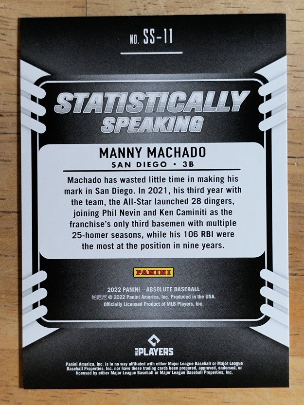 2022 Absolute Statistically Speaking Spectrum Blue #11 Manny Machado