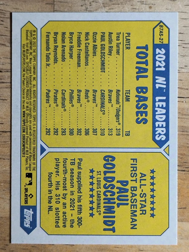 2022 Topps '87 Topps All-Star #87AS27 Paul Goldschmidt