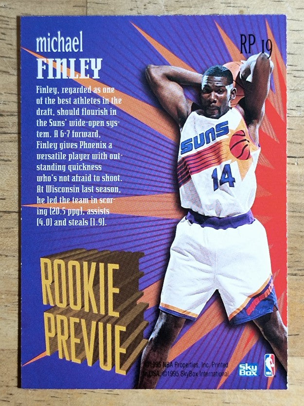 1995-96 SkyBox Premium Rookie Prevue #RP19 Michael Finley