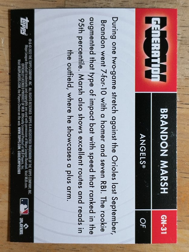 2022 Topps Generation Now #GN31 Brandon Marsh