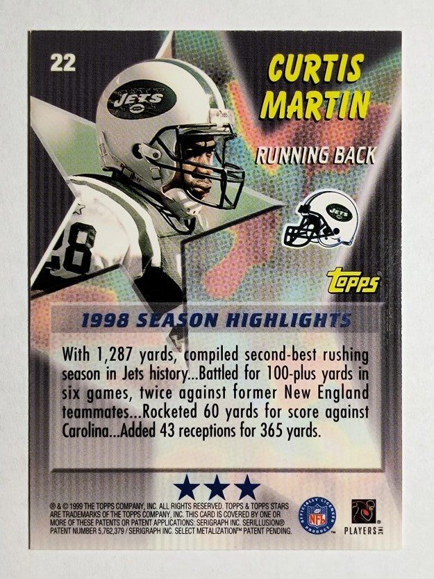 1999 Topps Stars Three Star #22 Curtis Martin