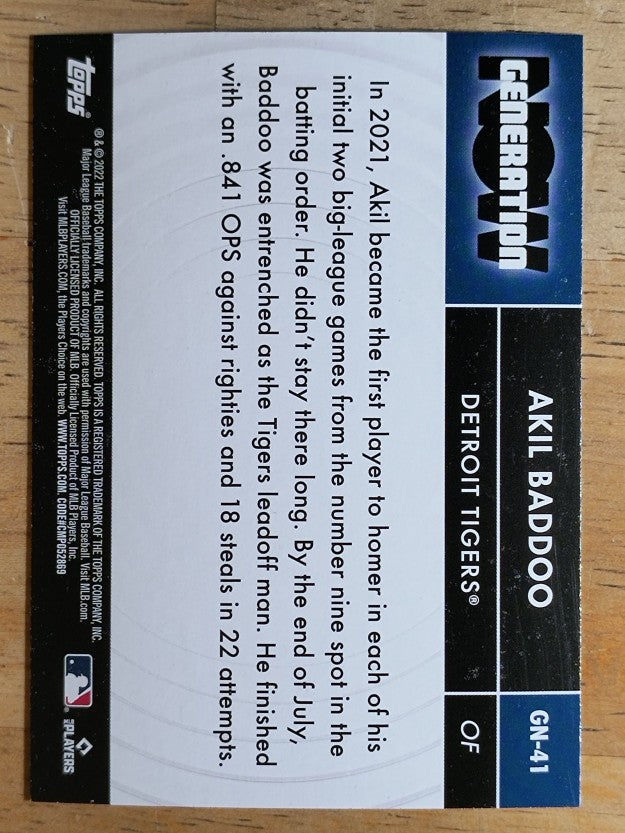 2022 Topps Generation Now #GN41 Akil Baddoo