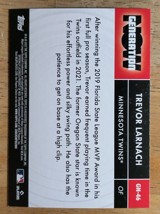 2022 Topps Generation Now #GN46 Trevor Larnach