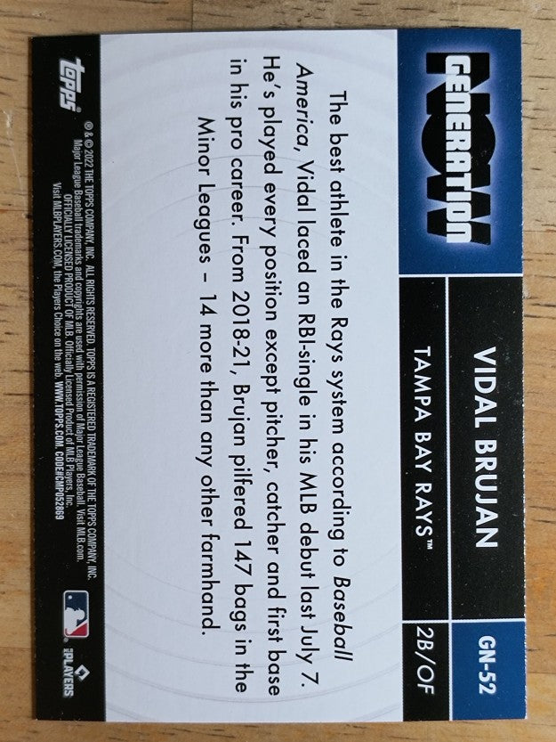 2022 Topps Generation Now #GN52 Vidal Brujan