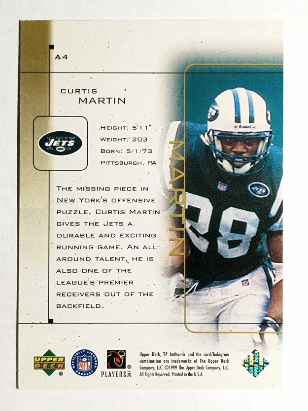 1999 SP Authentic Athletic #A4 Curtis Martin