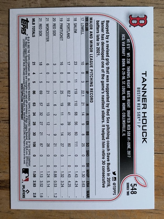 2022 Topps Rainbow Foil #548 Tanner Houck