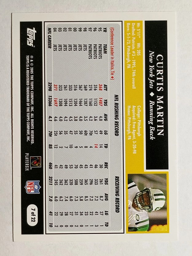 2005 Topps Turn Back the Clock #7 Curtis Martin