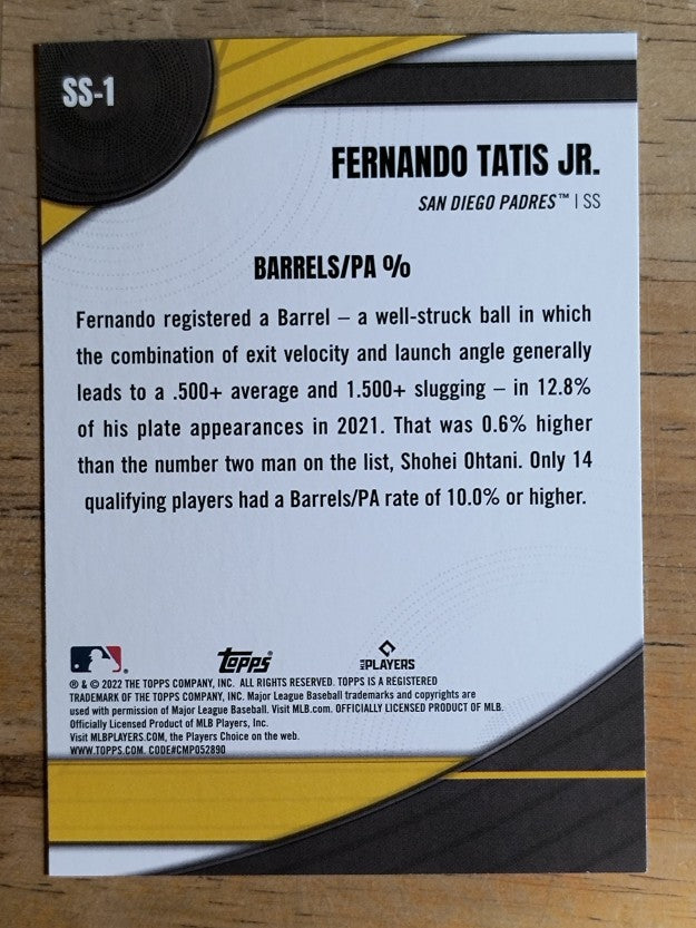 2022 Topps Significant Statistics #SS1 Fernando Tatis Jr.