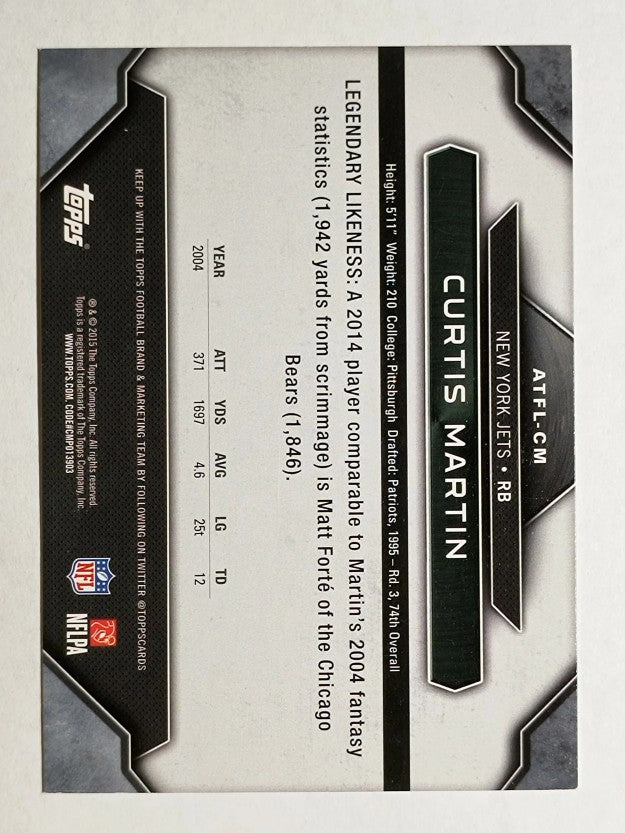 2015 Topps All Time Fantasy Legends #ATFLCM Curtis Martin