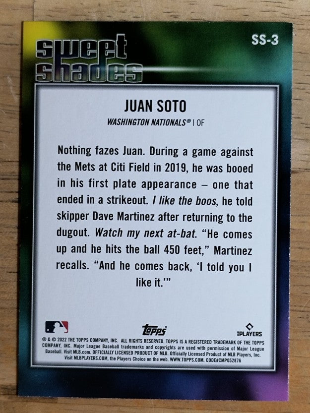 2022 Topps Sweet Shades #SS3 Juan Soto