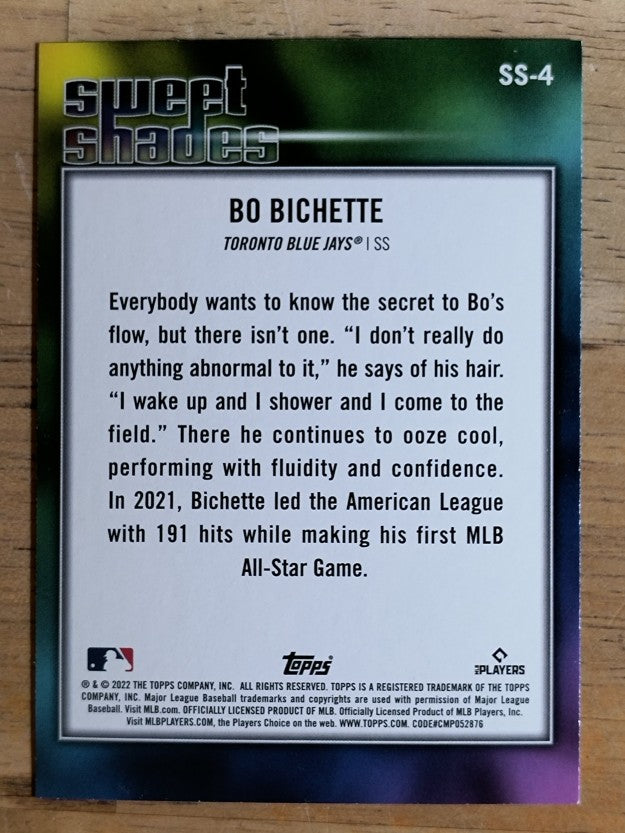 2022 Topps Sweet Shades #SS4 Bo Bichette