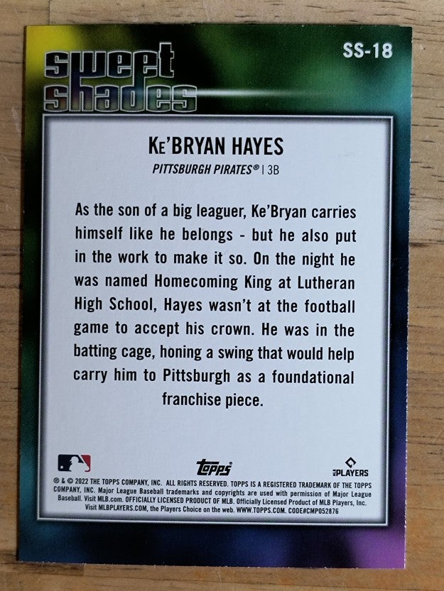 2022 Topps Sweet Shades #SS18 Ke'Bryan Hayes