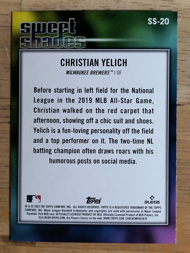2022 Topps Sweet Shades #SS20 Christian Yelich