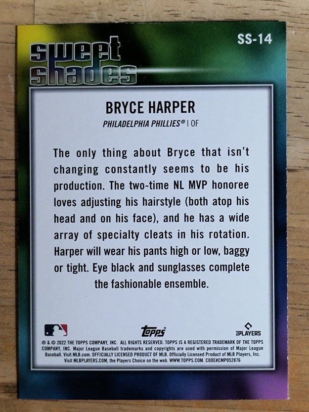 2022 Topps Sweet Shades #SS14 Bryce Harper