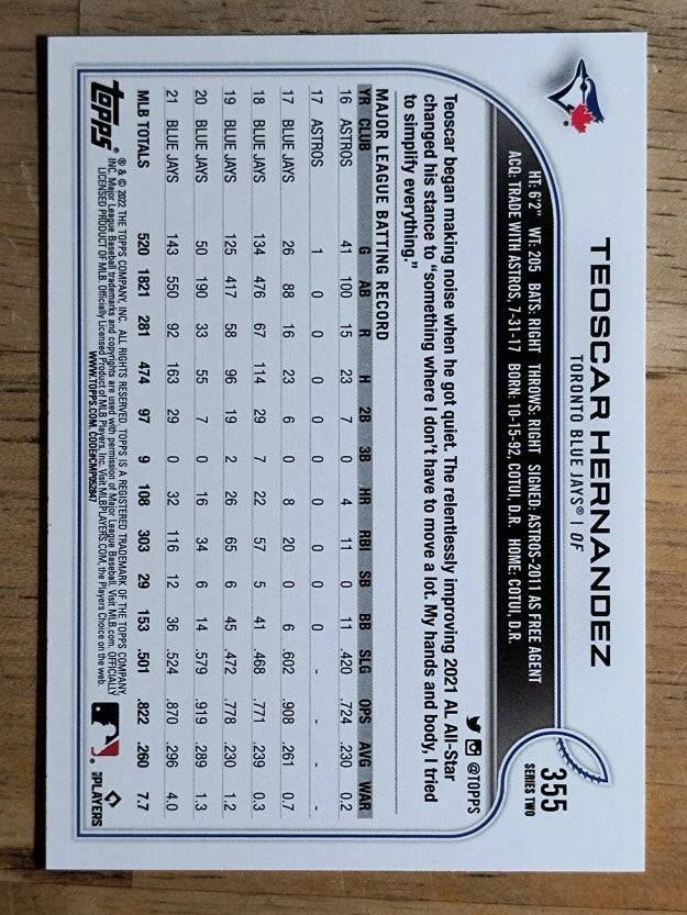 2022 Topps #355 Teoscar Hernandez
