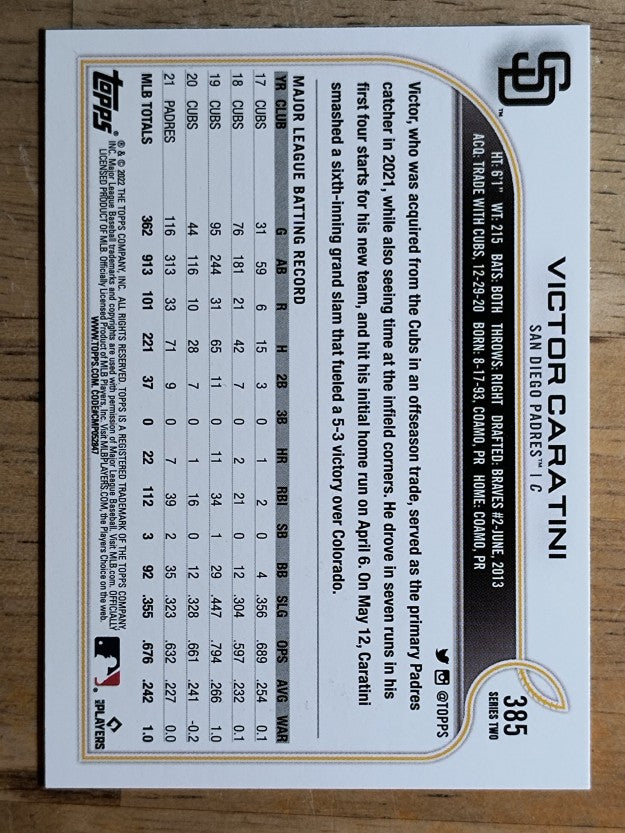 2022 Topps #385 Victor Caratini