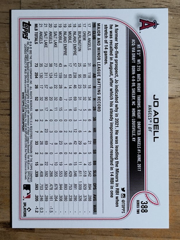 2022 Topps #388 Jo Adell