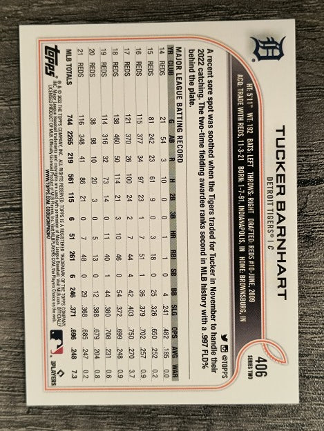 2022 Topps #406 Tucker Barnhart