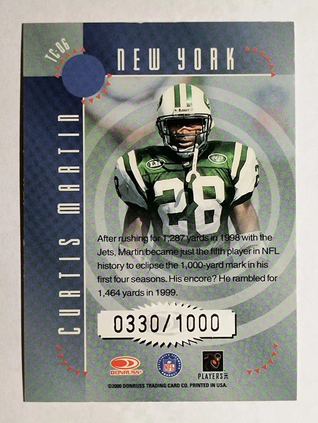 2000 Donruss Elite Turn of the Century #TC6 Curtis Martin