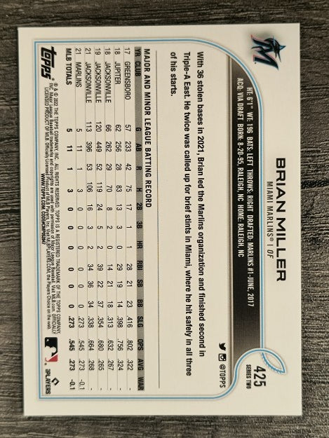 2022 Topps #425 Brian Miller RC