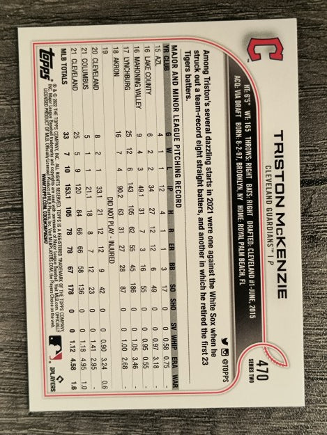 2022 Topps #470 Triston McKenzie