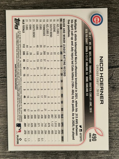 2022 Topps #490 Nico Hoerner