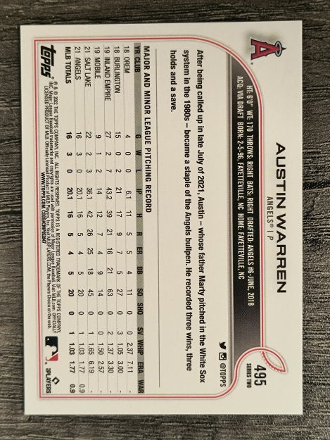 2022 Topps #495 Austin Warren RC
