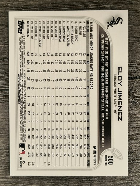 2022 Topps #500 Eloy Jimenez