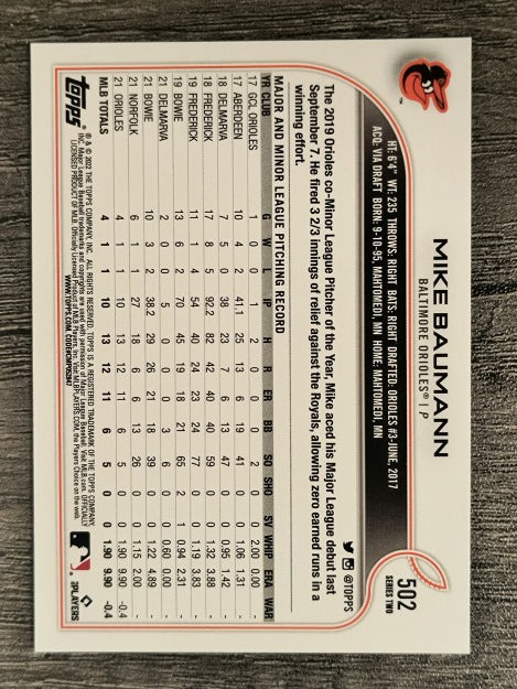 2022 Topps #502 Mike Baumann RC