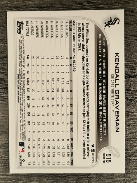 2022 Topps #515 Kendall Graveman