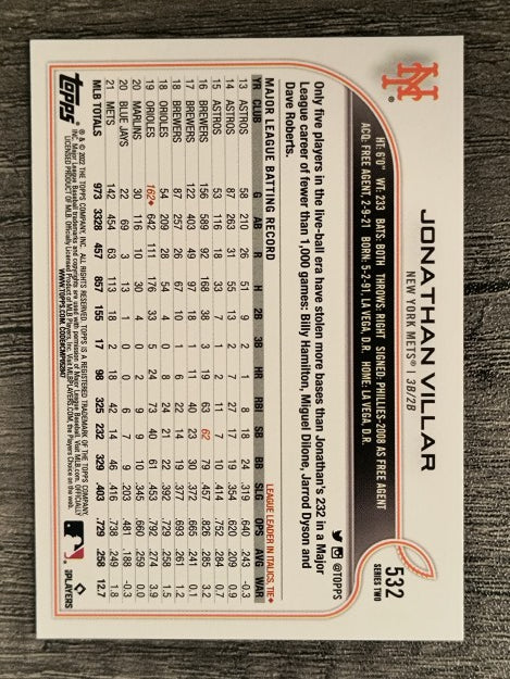2022 Topps #532 Jonathan Villar