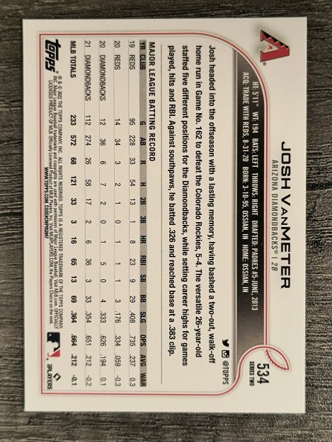 2022 Topps #534 Josh VanMeter
