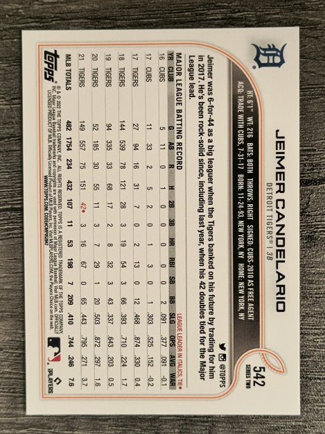 2022 Topps #542 Jeimer Candelario