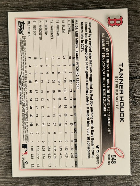 2022 Topps #548 Tanner Houck